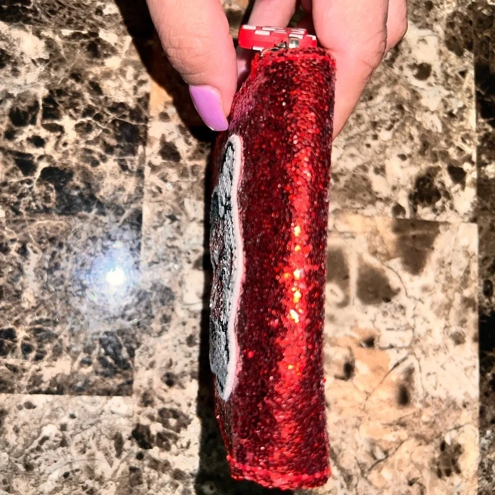 Disney Minnie Mouse Red Sequin Wallet with Cartoon Character EUC